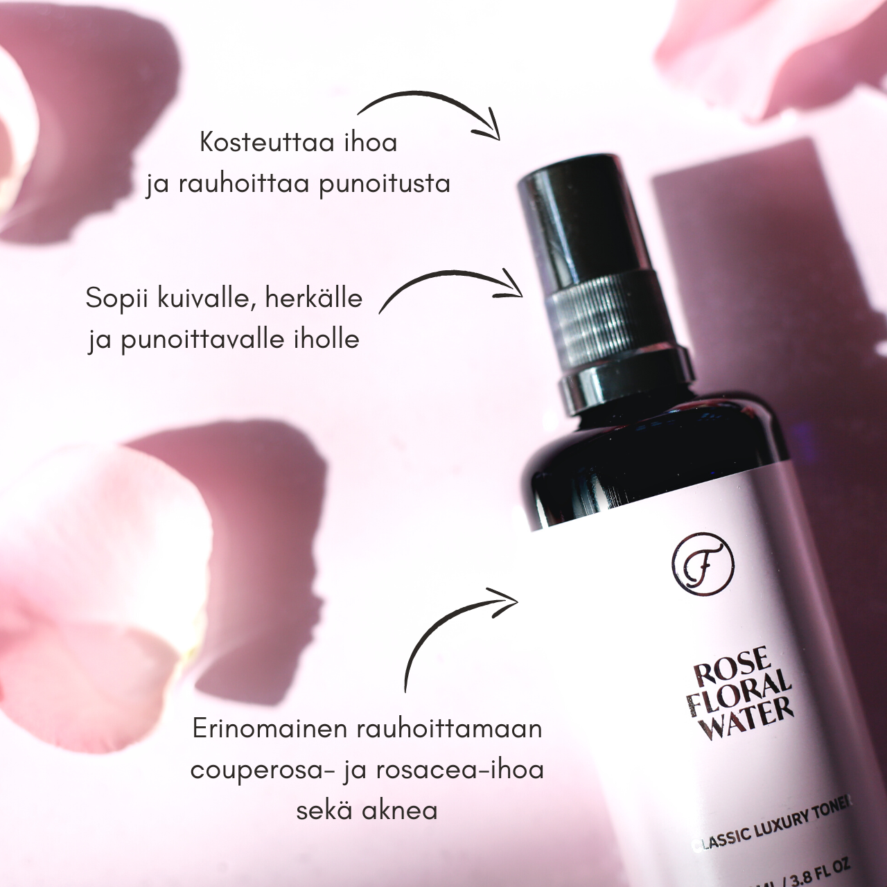 Flow Cosmetics Ruusuvesi 100ml Rose Floral Water -luomuruusuvesi 