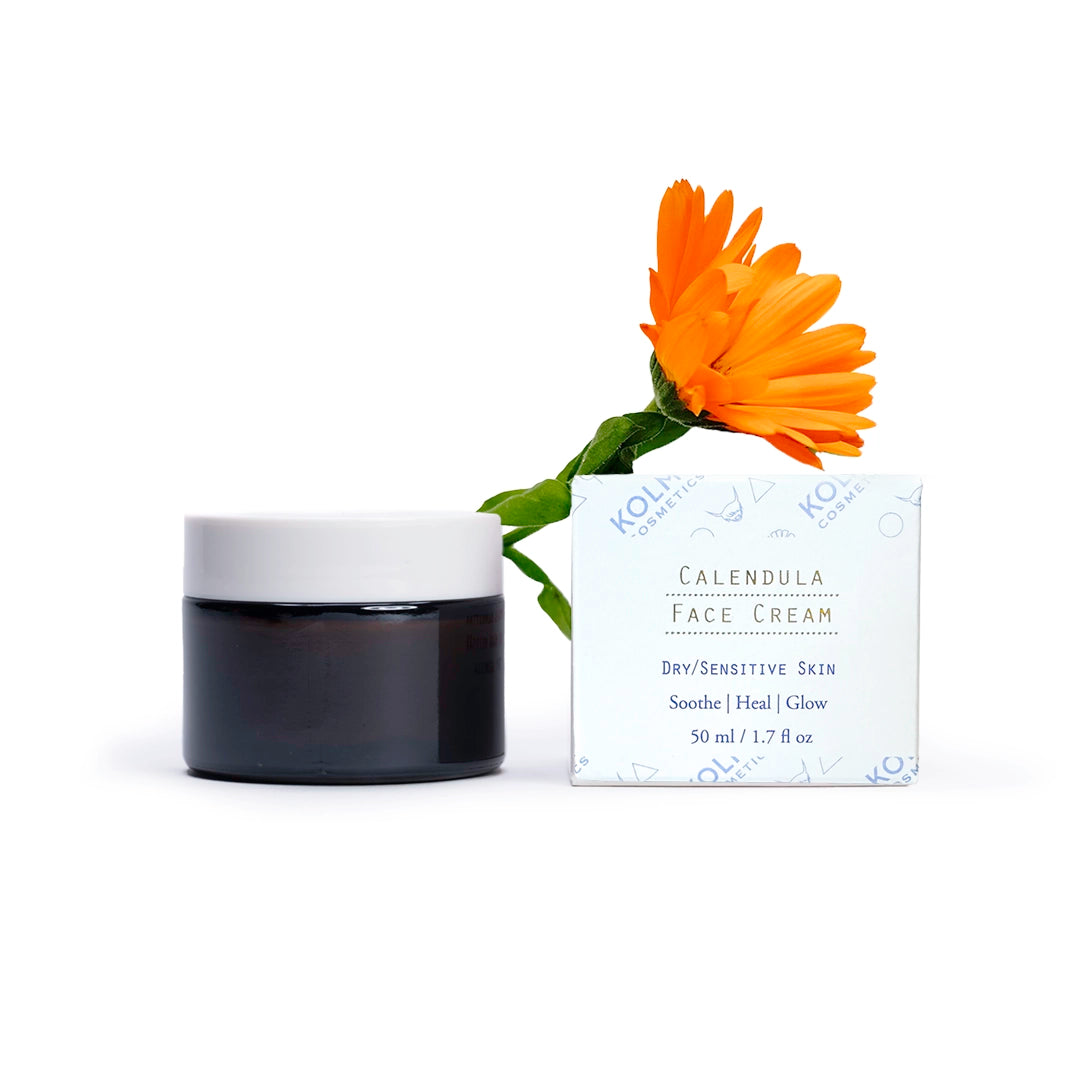 Kolme Cosmetics kehäkukkavoide on kasvovoide erityisesti herkälle ja atooppiselle iholle.